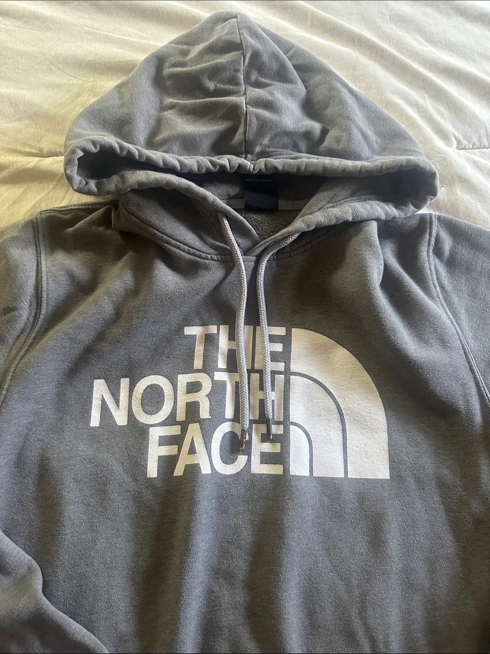 The North Face Men's Charcoal Gray Pullover Hoodie with White Logo